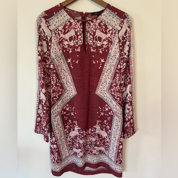 BCBGMaxAzria Dresses & Skirts - NWT BCBGMAXAZRIA Freya Sheer Boho Shift Dress | Print | XXS